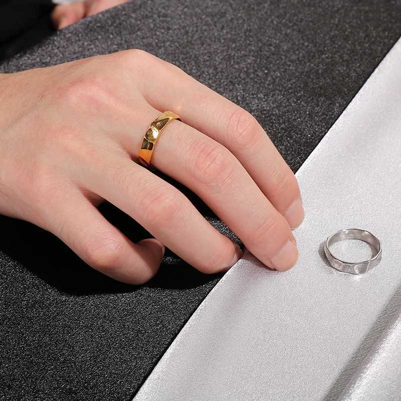 Simple Fashion Thin Stainless Steel Rings For Women Men Geometric Punk Finger Decoration Wedding Party Jewelry Christmas Gifts H260320 - view 3