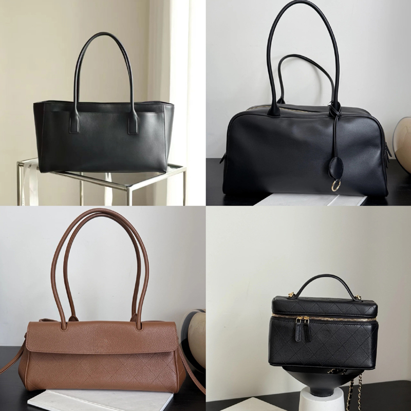 Selected 10 high-quality women's genuine leather tote bags, large-capacity commuting shoulder bags, quilted chain underarm bags, denim quilted chain bags