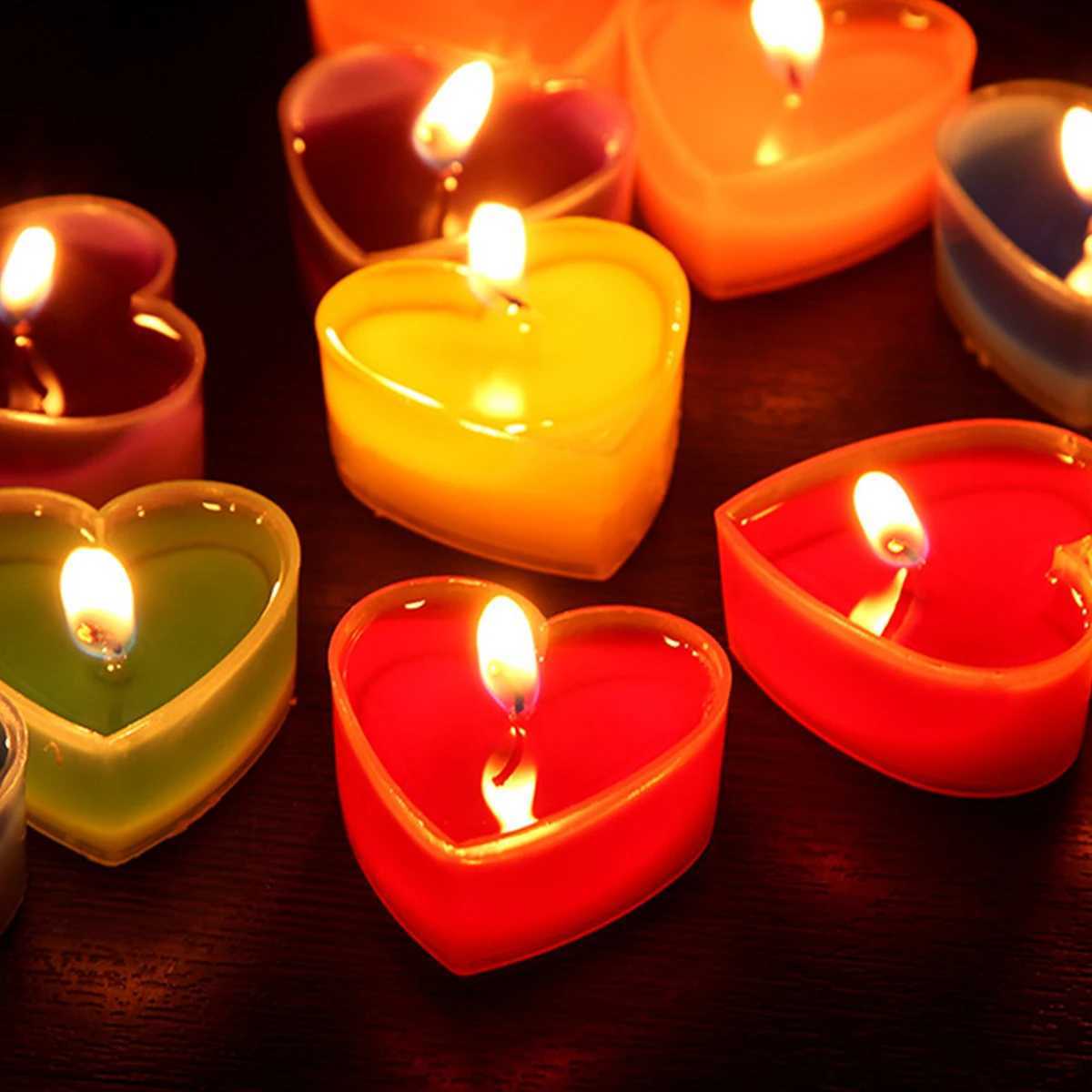 9 Pcs Heart-shaped Scented Candles For Proposing Birthdays Weddings Birthdays And Candlelight Dinners H260319