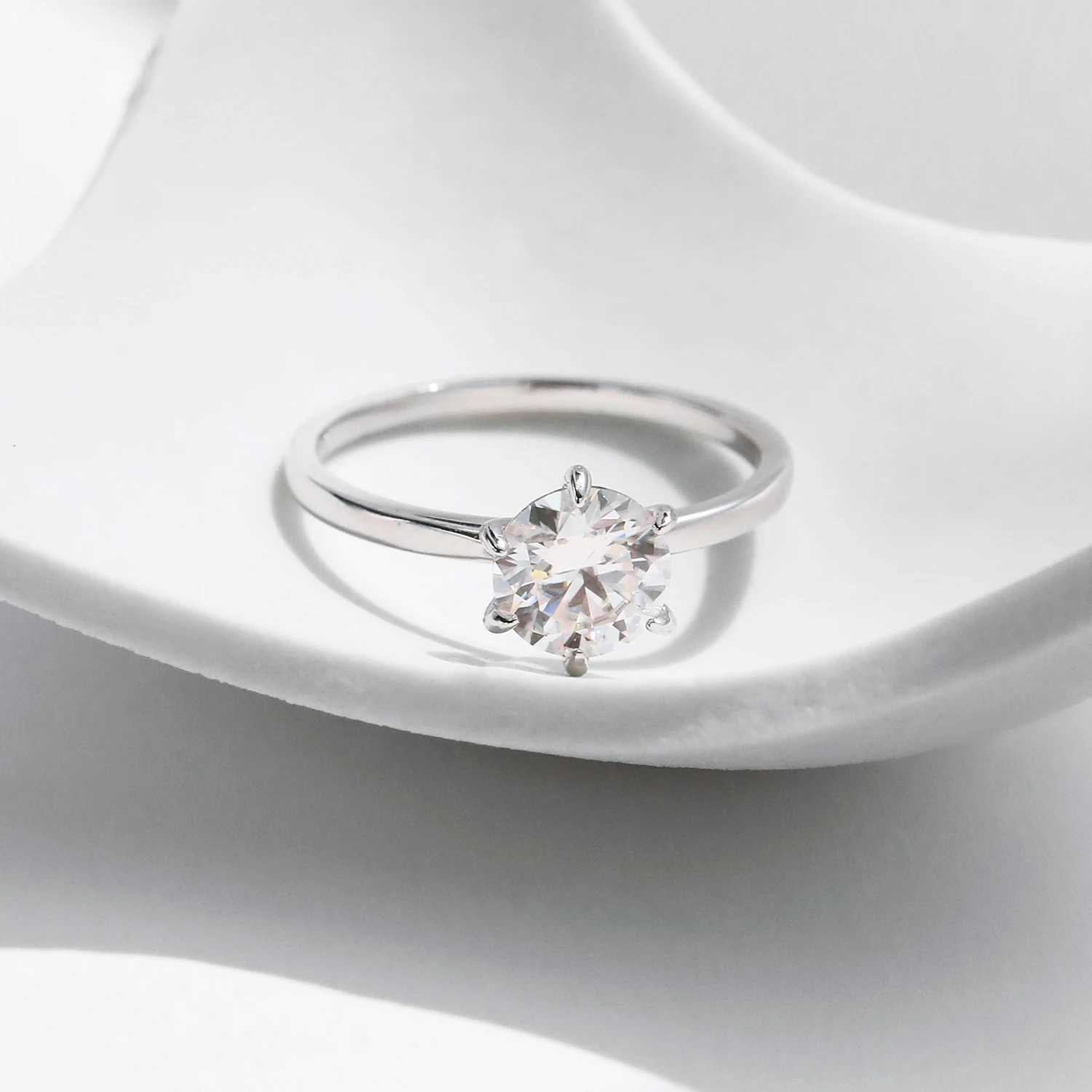 MODIAN 1CT Moissanite Lab Diamond Ring For Women 925 Sterling Silver Wedding Engagement Platinum Plated Fine Jewelry H260320 - view 6