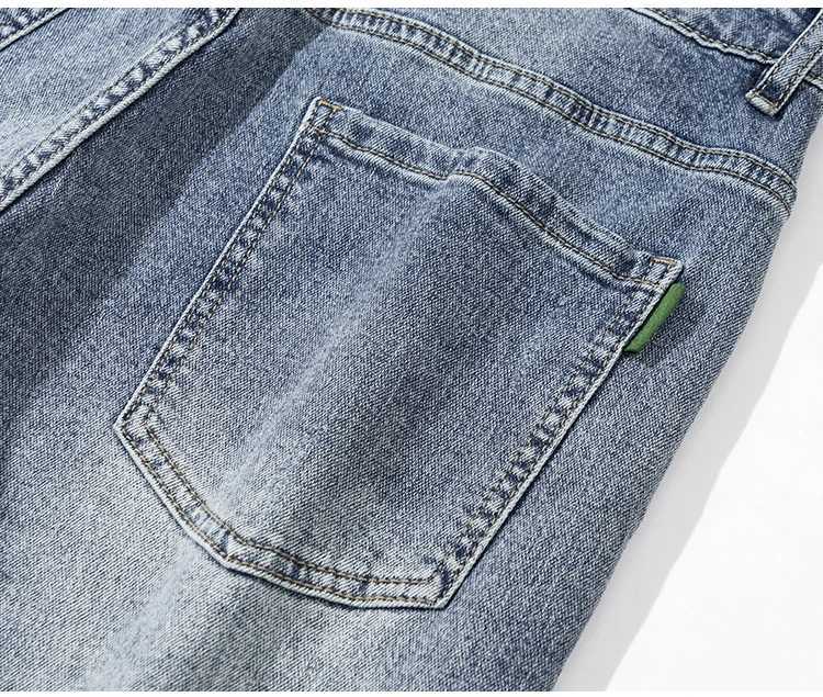 New mens casual long jeans straight leg solid color washed denim wide leg pants for spring and summer must be casual and casual D260320