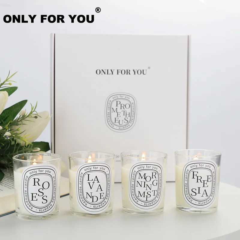 4Pcs Gift Box Set Handmade Clear Scented Candle Companion Return Christmas Gift Fragrance Romantic Candle Lamp Table Incense H260319