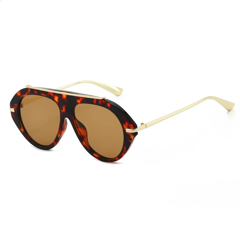 Fashion pilot womens sunglasses Oversized One Piece Sun Glasses Female Trendy Black Round Cool Shades UV400 260320