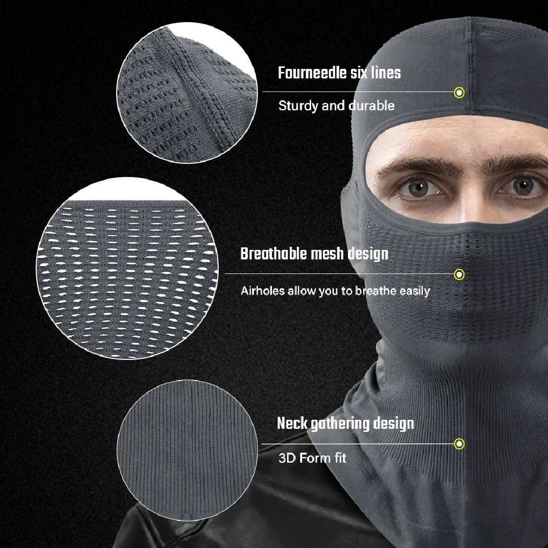 Balaclava Hat Full Face Mask Breathable Sun Protection Elastic Face Cover for Sports Hiking Camping Ski Outdoor Scarf Men M260320