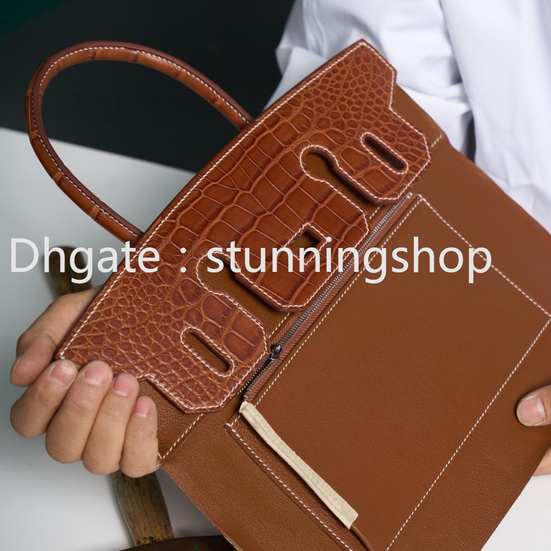 Customization special Handbag KL28cm BK25cm 30cm real crocodile blue gift box 19A Mirror Quality Designer bag full Handmade Top Quality Luxury handbag Limited bags