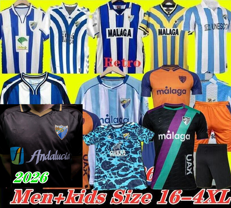 2025 2026 S-4XL CAMISETA MALAGA CF soccer jersey 120 ANIVERSARIO Kids 2526 Kit Home Football Shirts Men BUSTINZA M. JUANDE RAMON FEBAS ALEX GALLAR SOL MUNOZ