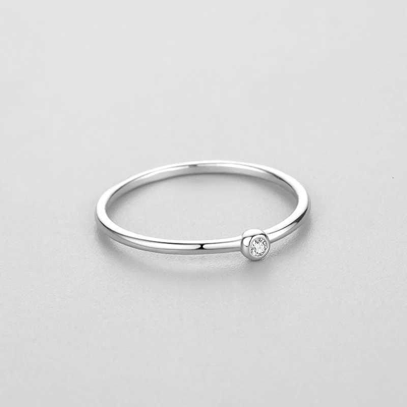 Ailmay Authentic 925 Sterling Silver Minimalist Fashion Shiny Clean Zircon Rings Womens Low Allergy Wedding Jewelry H260320 - view 5
