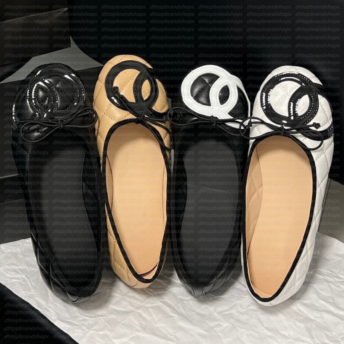 luxury new ballet flats Shoes Luxury Designer designer shoes women Woman Leather Black Quilted Ballet Flats Bow-knot Loafers High Quality Ladies flats k9
