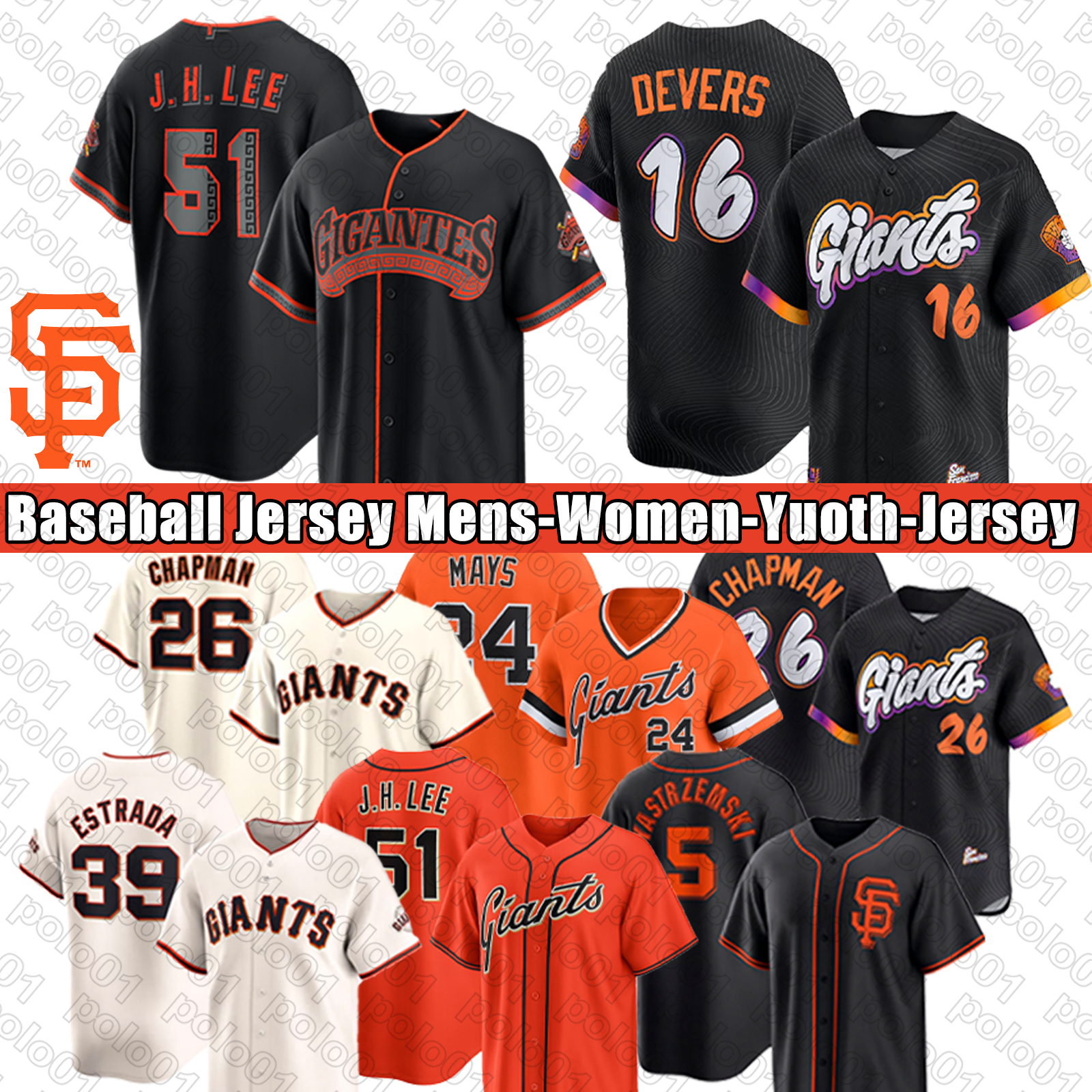 giantsjersey baseball Jung Hoo Lee Rafael Devers Willy Adames Logan Webb Matt Chapman Patrick Bailey Heliot Ramos Robbie Ray Casey Schmitt JT Brubaker Jerseys