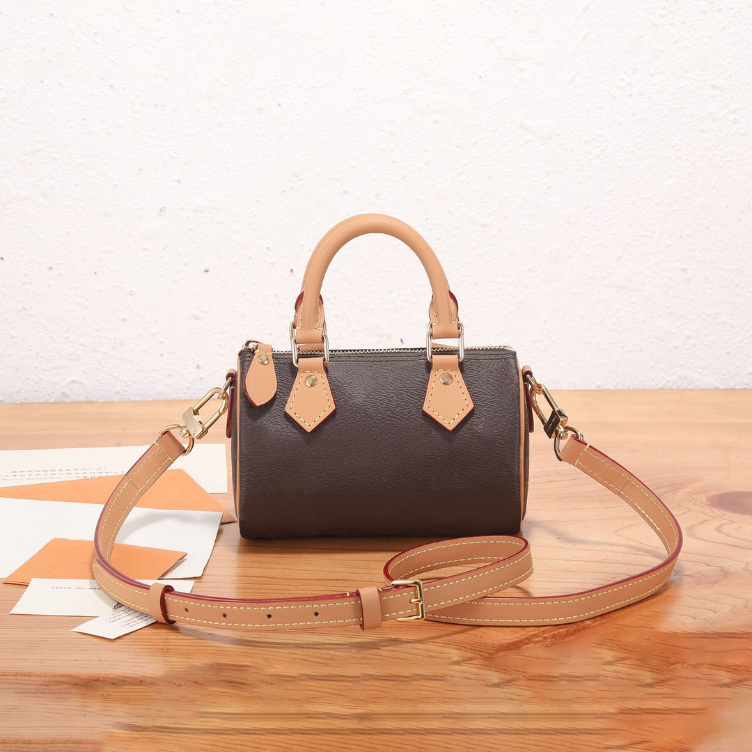 Brown Women Handbag Luxury Designer Bag Nono Genuine Leather Handbag Top Grade Crossbody Bag Mini Soft Cowhide Women's Limited Edition Handbag Dumpling Bag Gold