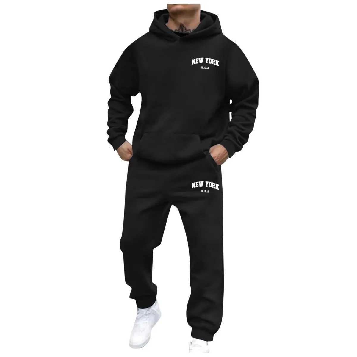 Men Women Autumn Winter Hooded Cotton Pants Set Fashion Casual Letter Printed CottonPants Sports Suit Ensemble M260320