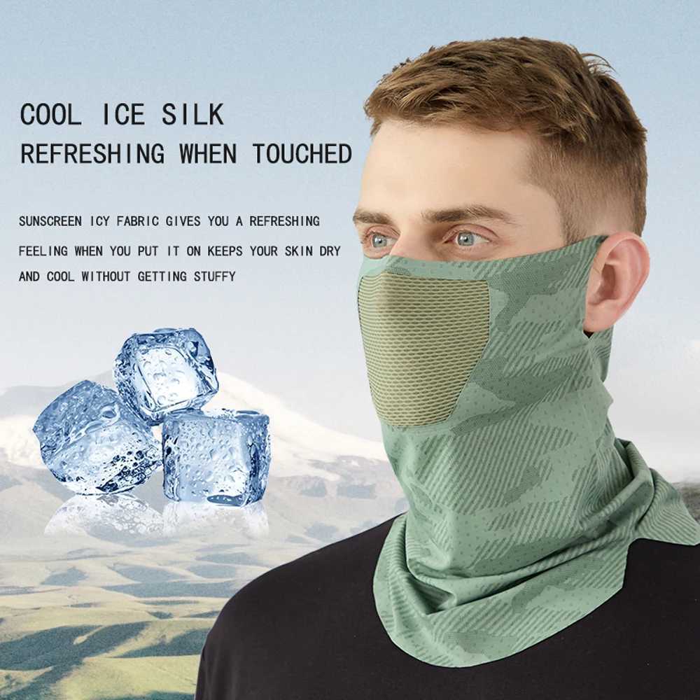 Sunscreen Face Mask Breathable Mesh Neck Gaiter Mask Scarf Ice Silk Outdoor Mask Driving Cycling Elastic Hanging Ear Mask M260320