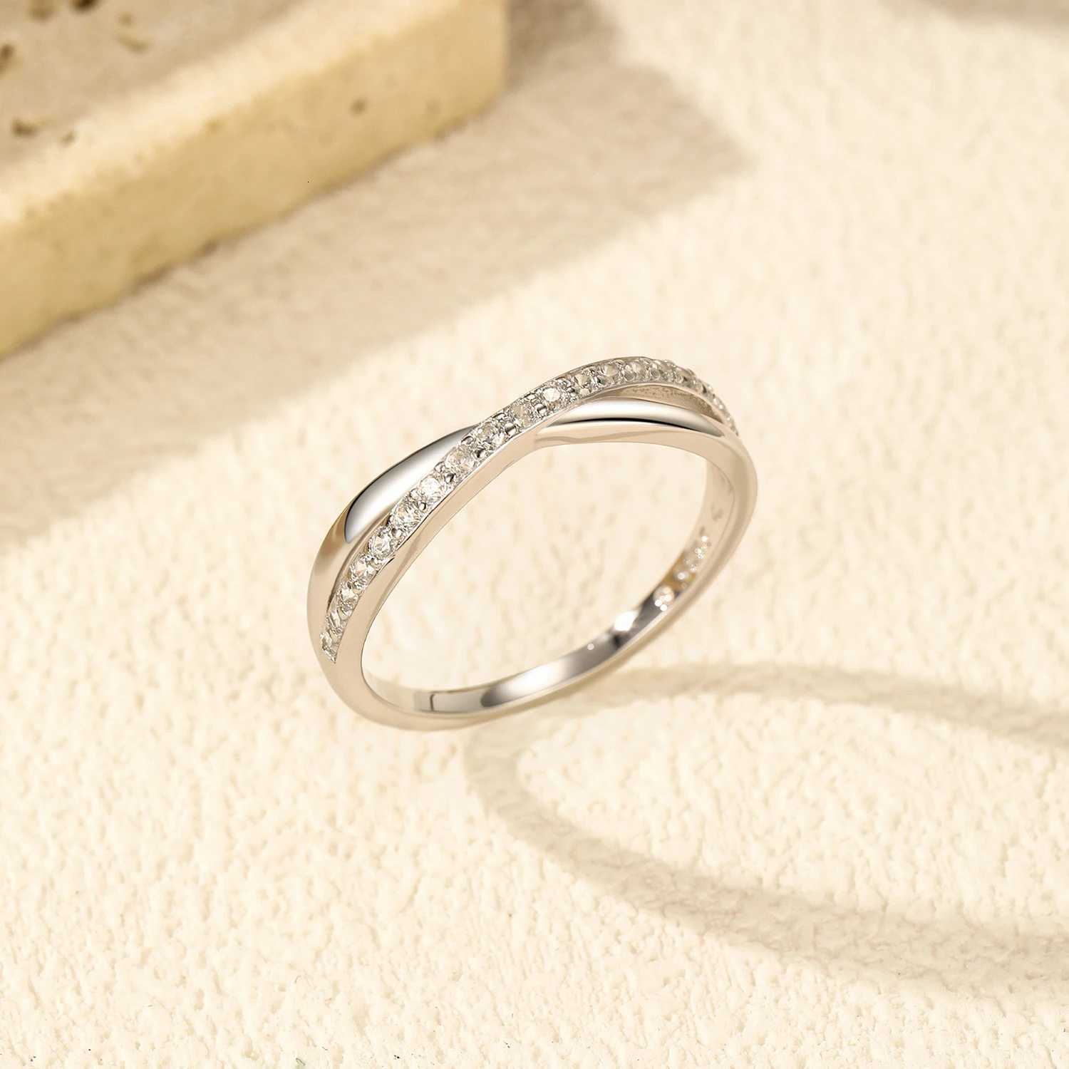 MODIAN 925 Sterling Silver Geometric X Shape Finger Rings Trendy Stackable Vacation Ring For Women Fine Jewelry H260320 - view 5