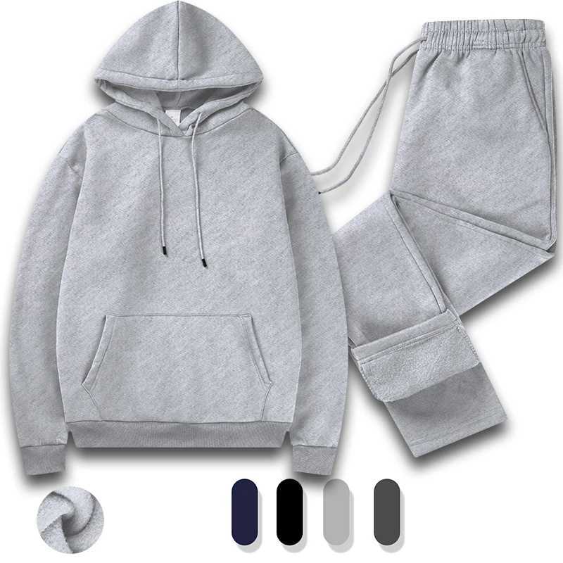 Tracksuit Men 2 Piece Set Big and Tall Long Sleeve Hooded Activewear Suits Gym Workout Training Stretchy Outfits M260320