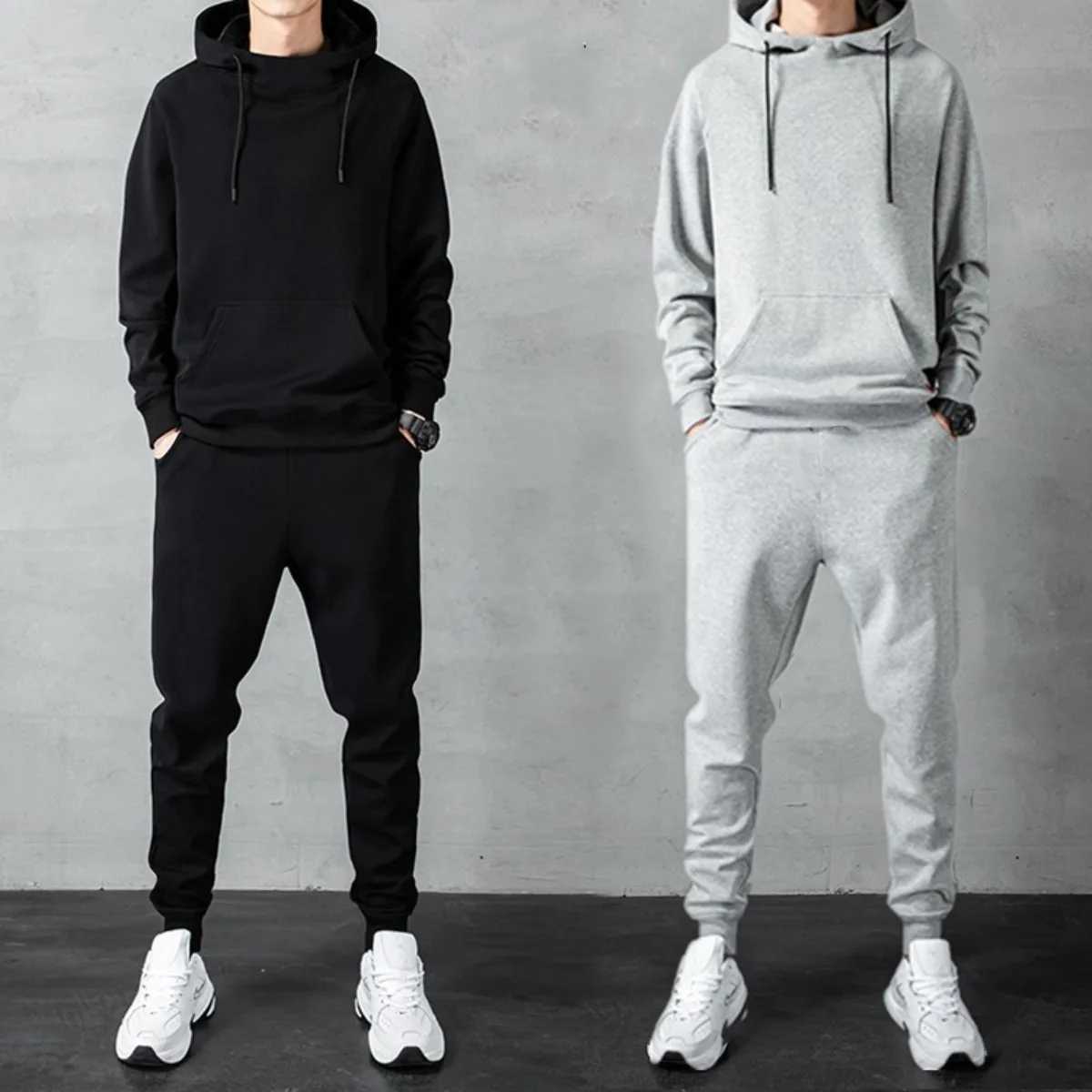 Mens Two-piece Autumn and Winter Mens Sports Suit Autumn and Winter Suit Sweatpants Sweater Mens Casual Suit Mens M260320