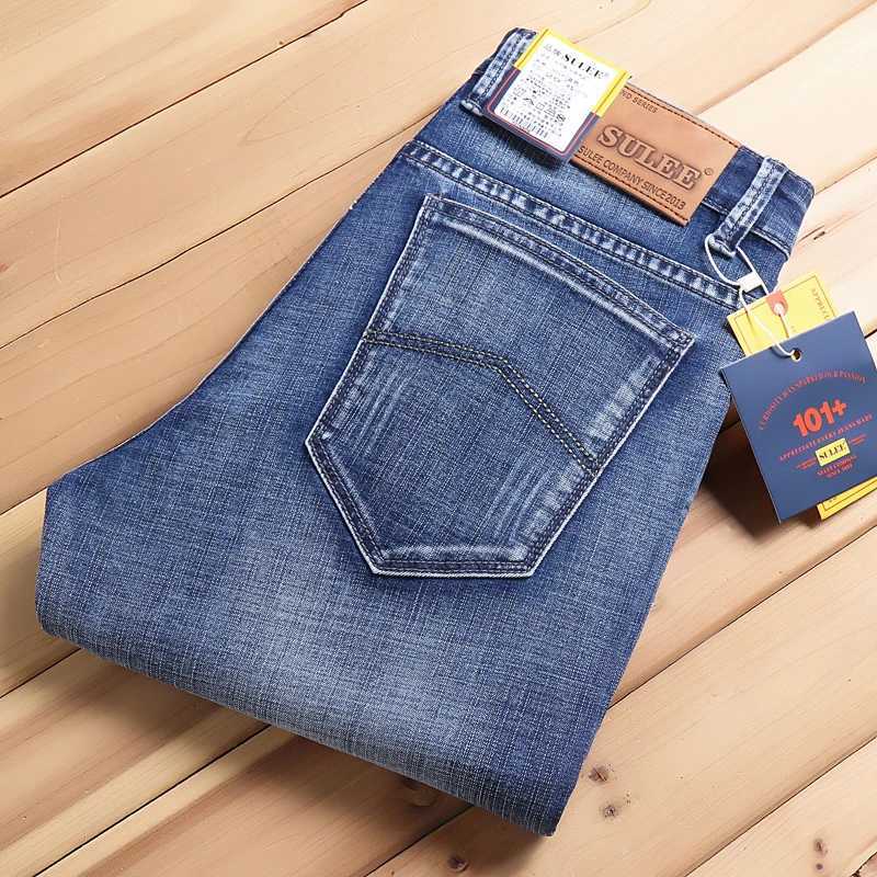SULEE Autumn New Mens Straight Jeans Business Fashion High Quality Casual Denim Trousers Stretch Soft Classic Male Pants Blue D260320