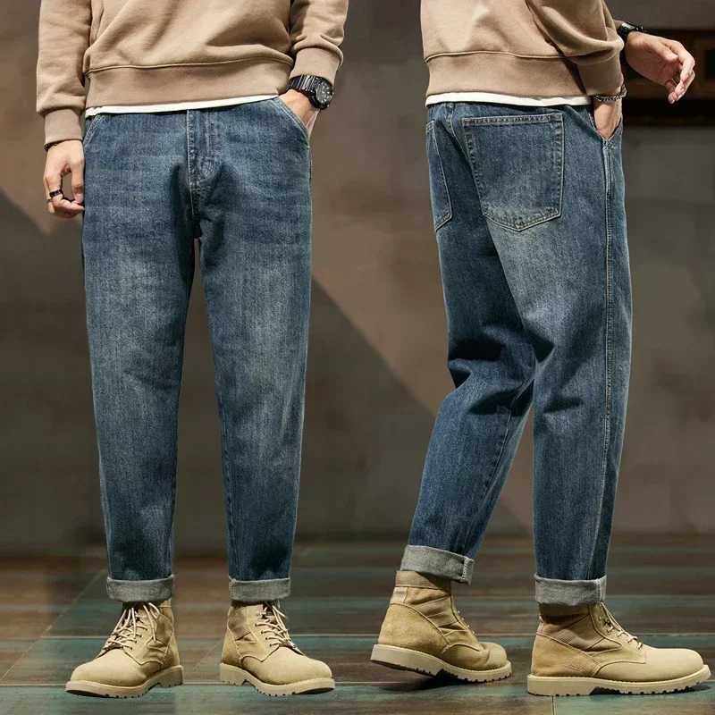 Men Jeans 2026 New Loose and Versatile Harem Pants Retro Simple Fashion Solid Color Comfortable Versatile Male Autumn Summer D260320