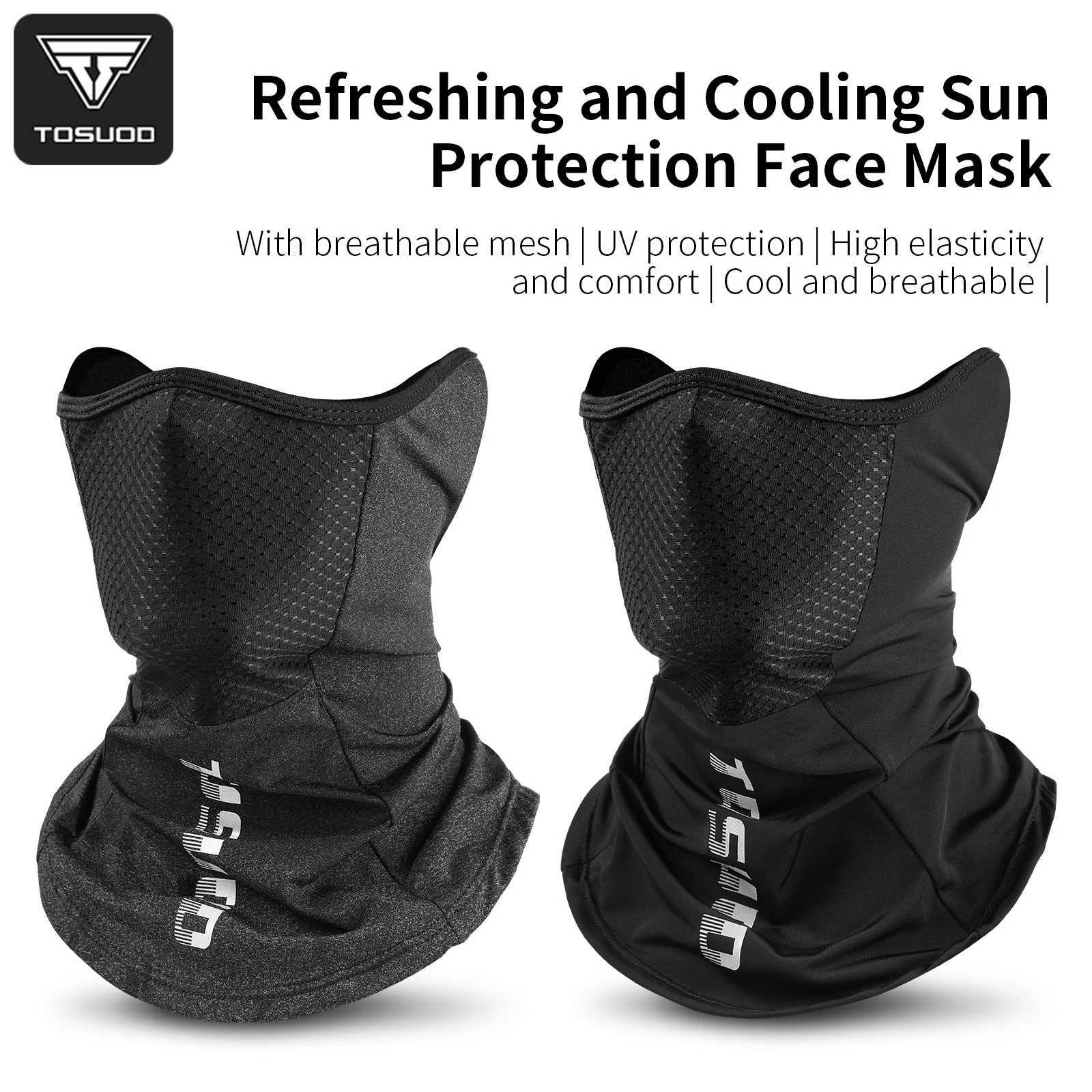 TOSUOD Cycling Mask Outdoor Ice Silk Sunscreen Mask Breathable Windproof For Cycling Hiking Fishing Sports M260320