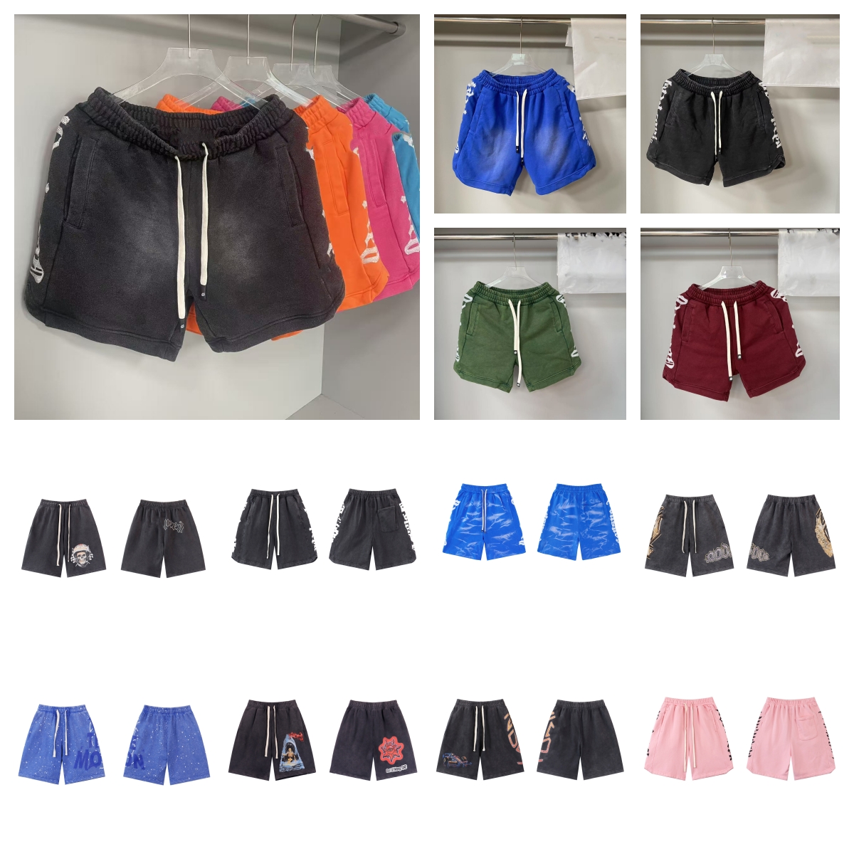 Shorts Men's shorts designer shorts. These shorts have been washed, giving them an aged appearance. Loose straight shorts