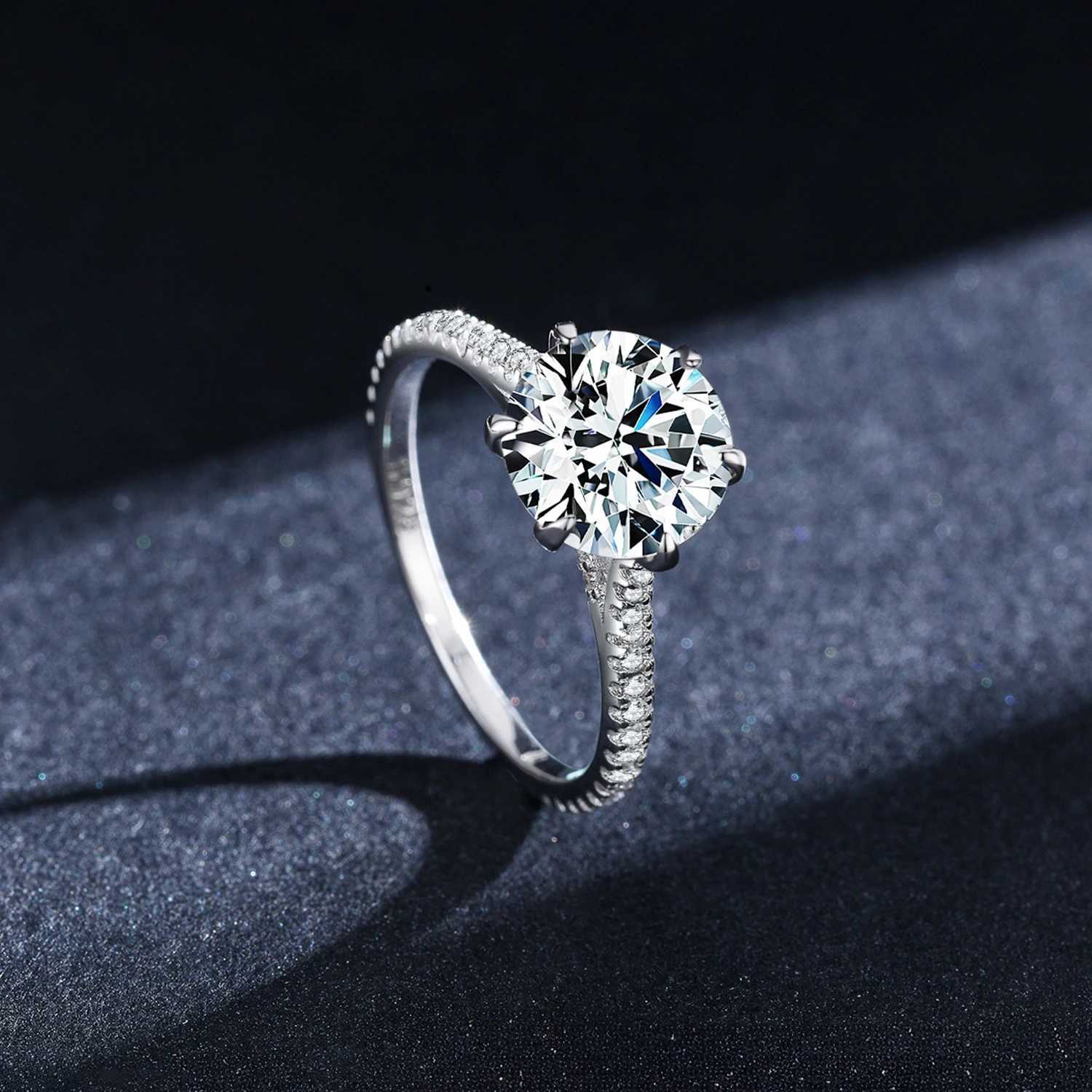 MODIAN 3 Simulated Diamond Ring Classic 925 Sterling Silver Crown Ring for Women Wedding Engagement Statement Fine Jewelry H260320 - view 5