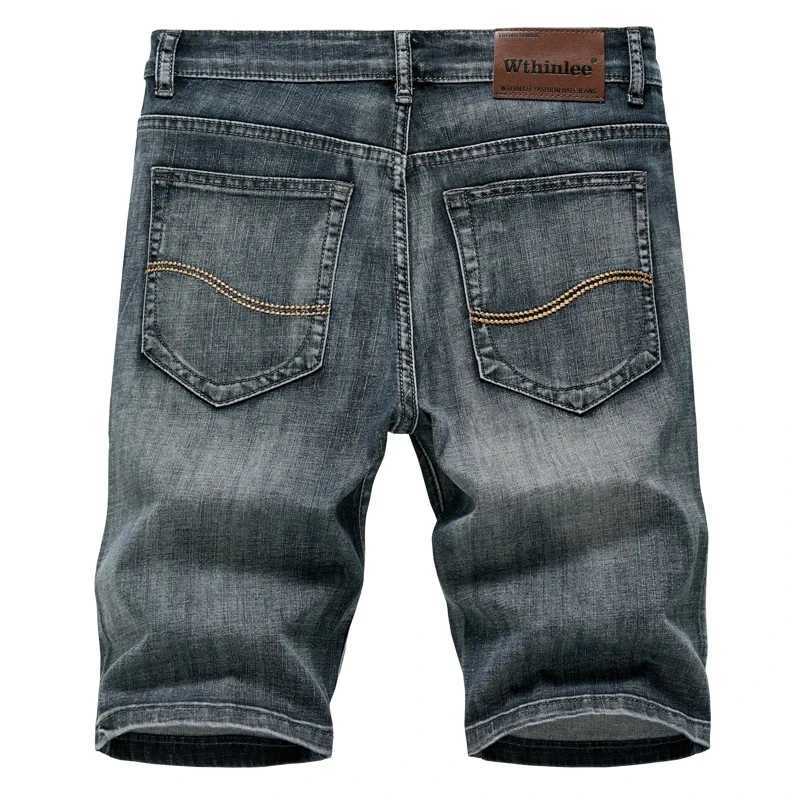 Summer Shorts Jeans Men Denim Pants Stretch Dark Blue Fashion Design Mens Jeans Slim Straight Male Short Jeans Hombre D260320