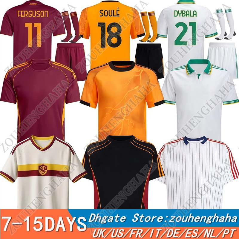 25 26 Maglia FERGUSON DYBALA Third Soccer Jerseys 2025 2026 home Away MANU KONE SOULE PELLEGRINI EL SHAARAWY Football Jersey Shirts Kit Players fans Men Kids 16-4XL
