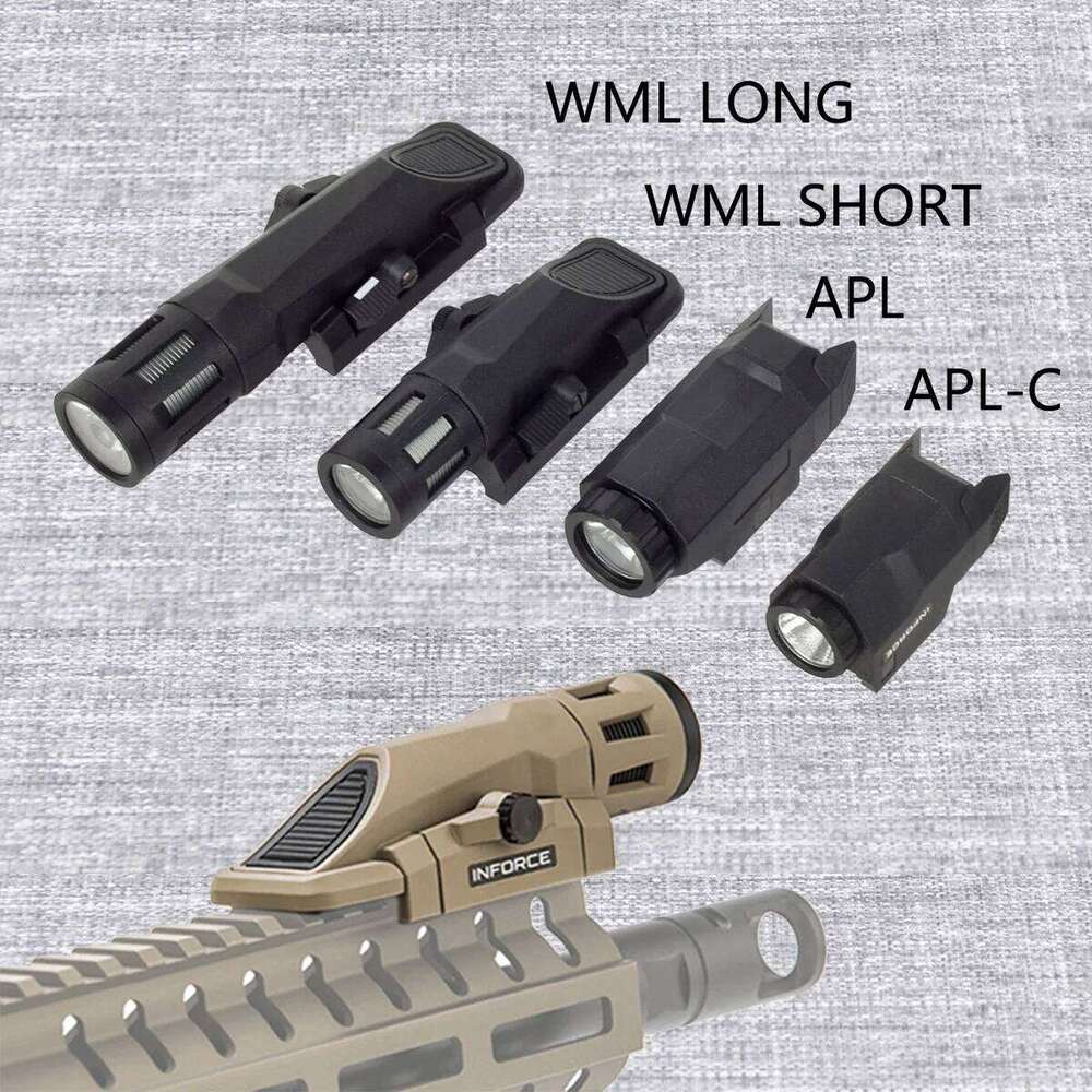 Tactical INFORCE WML Weapons Scout Flashlight Fit Airsoft Rifle AR15 APL APL-C Pistol Gun Light Hunting Strobe Torch 26Y0318