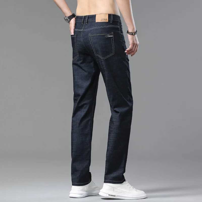 2025 Spring Summer Thin Classic Mens Business Jeans Stretch Trousers Casual Straight Denim Pants Brand Male Clothing 28-40 D260320