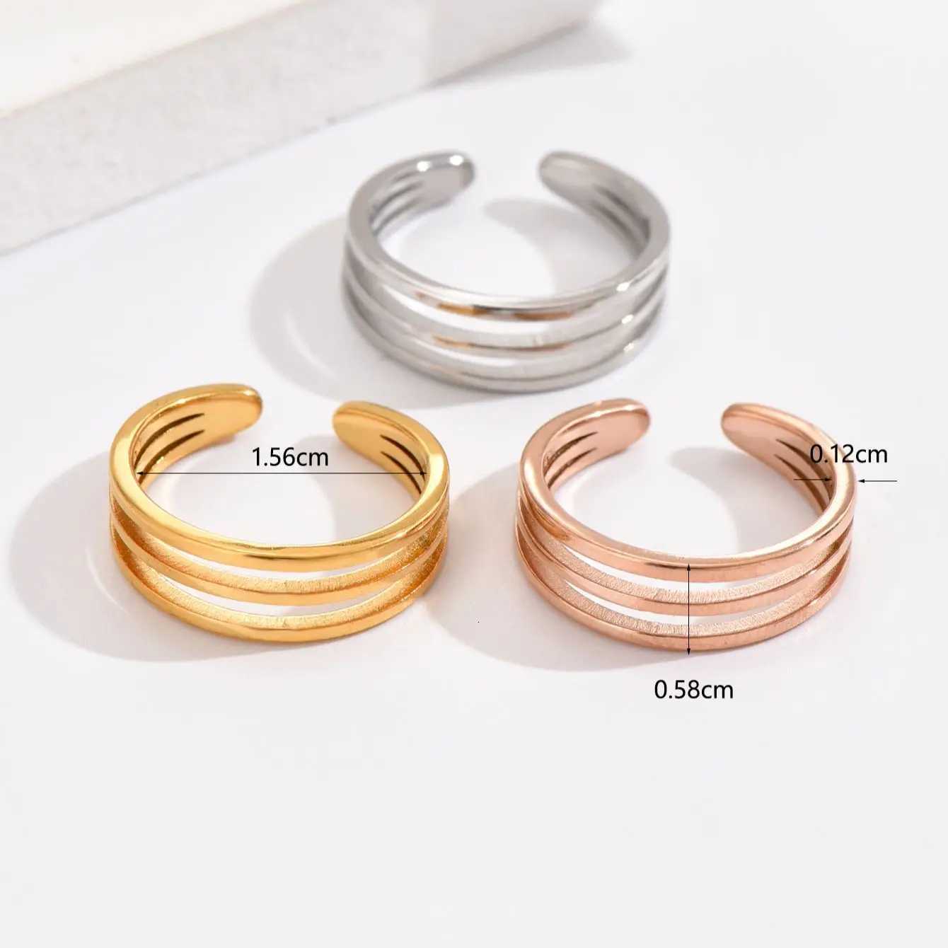 3Pcs Stainless Steel Simple Foot Ring Adjustable Opening Toe Ring for Women Girl Man Summer Beach Vacation Jewelry Finger Ring H260320 - view 6