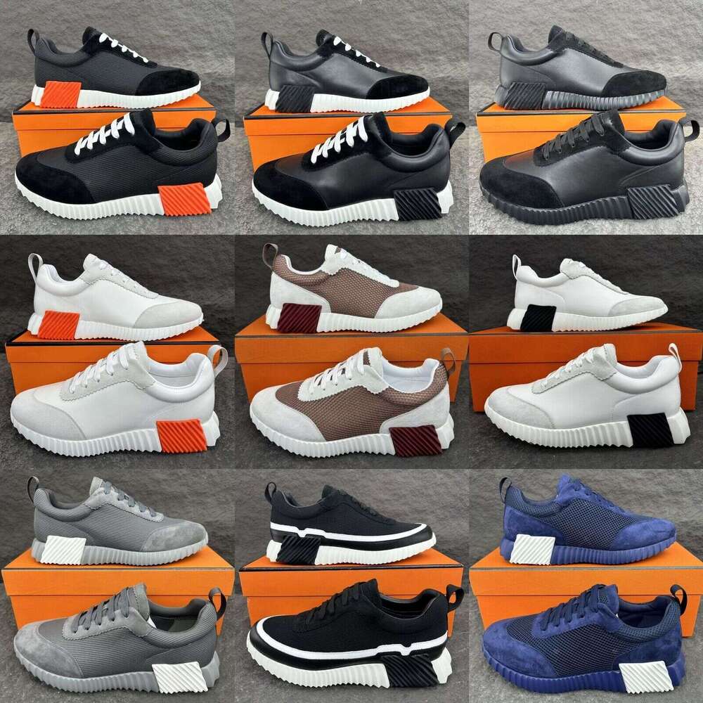 Top Quality Bouncing Sneakers Designer Suede Casual Shoes Trainers Breathable Mesh Running Shoe Men Bounce Sneaker Women Non-Slip Rubber Sole Flat Train With