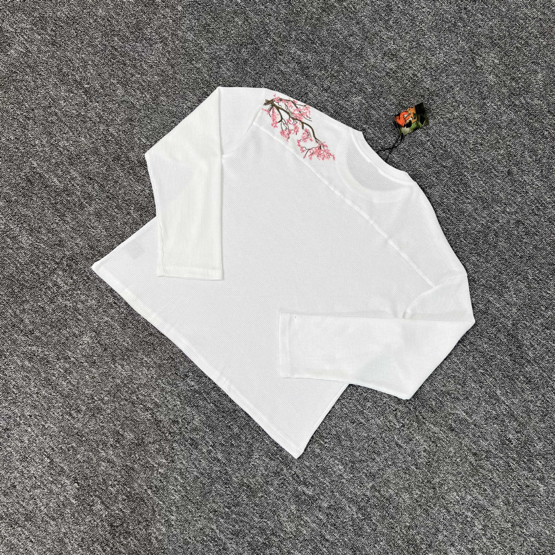 Men's jacket Derschutze Long sleeves clothes High Quality Women Street Fashion t shirt Casual Style Pink Blossoms Coat Embroidery zip up hoodie - view 7