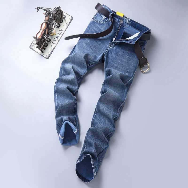 SULEE Autumn New Mens Straight Jeans Business Fashion High Quality Casual Denim Trousers Stretch Soft Classic Male Pants Blue D260320