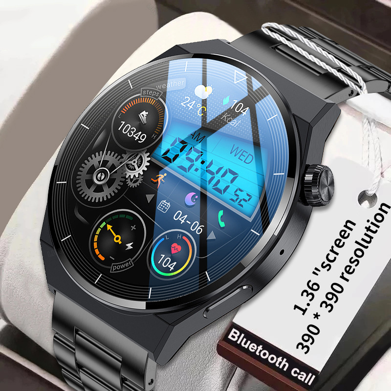 Men's Smart Watch Luxury 1.36 Inch Round Screen - Bluetooth Call, Sports Health Monitoring (Heart Rate/Blood Pressure), Multi-Function Hot-Sellin