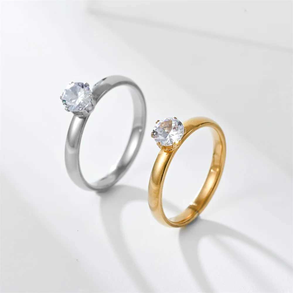 New Exquisite Luxury Classic Stainless Steel Ring Zirconia Ring For Men Women Wedding Engagement Unisex Jewelry H260320 - view 4