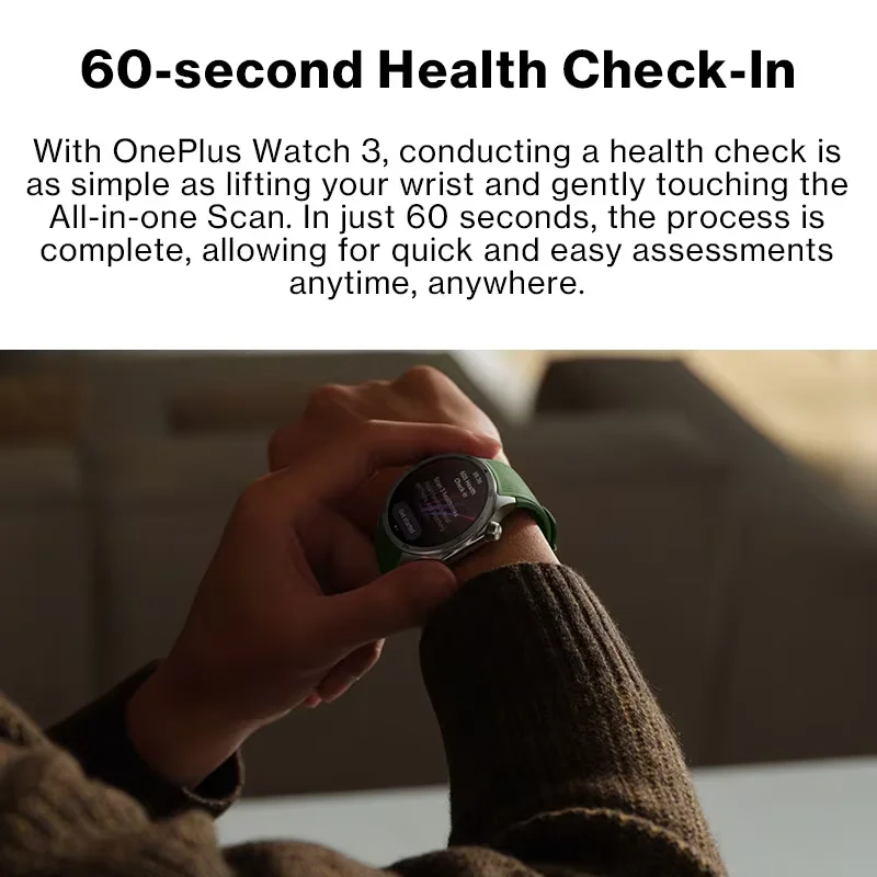 OnePlus Watch 3 Global Version Smartwatch 1.50-inch LTPO AMOLED display Snapdragon W5 processor Dual-band GPS Wear OS