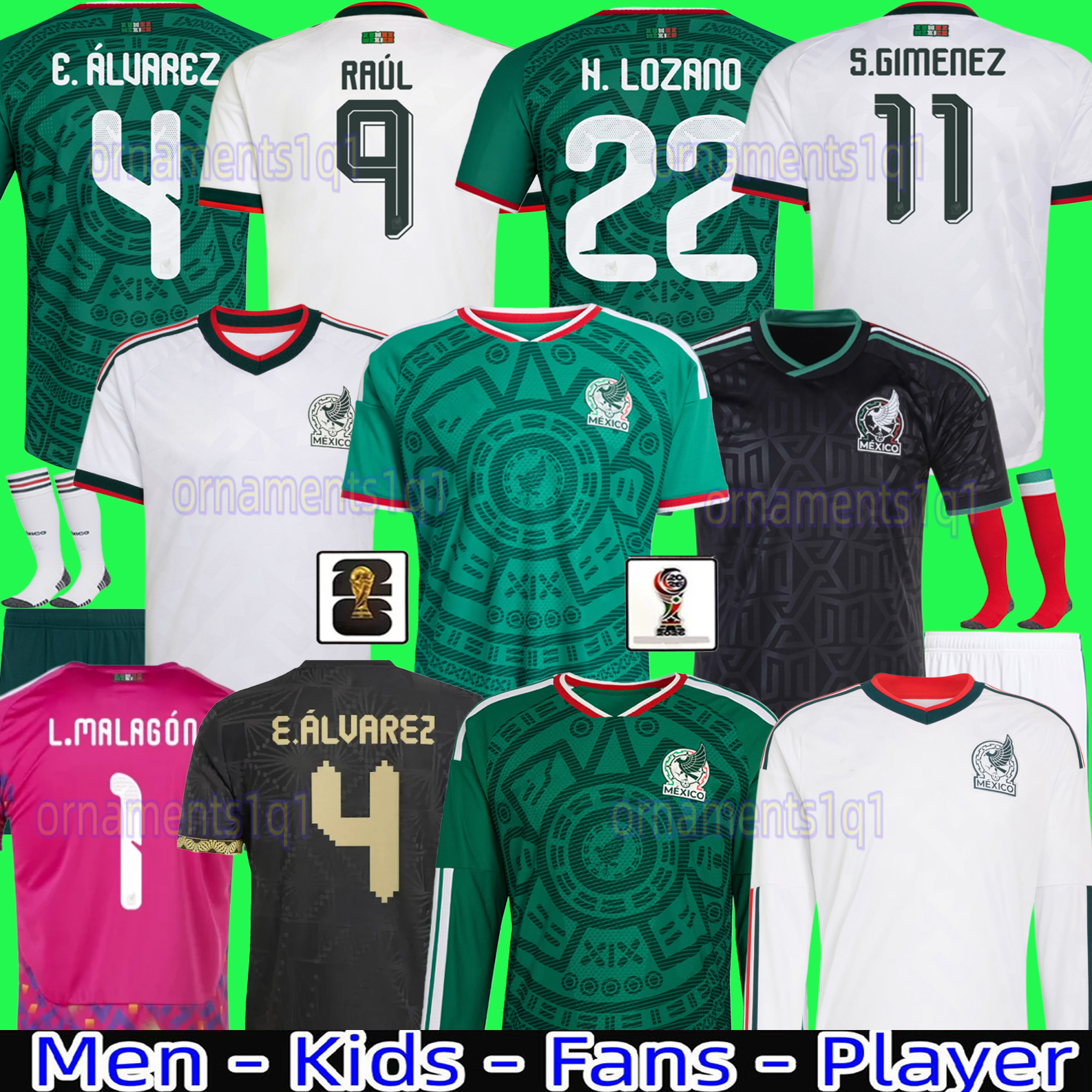 Copa America RAUL CHICHARITO Soccer Jerseys LOZANO 25 26 27 H.LOZANO Men Kids Football Shirts Uniforms Fans Player Version GIMENEZ 2025 2026 Gold Cup