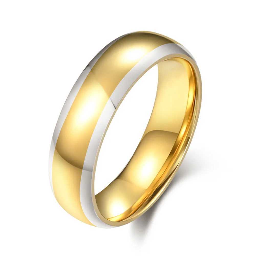 Japanese And Korean Minimalist Mirror Surface Two-tone Titanium Steel Ring Small Niche Plain Band Shiny Accessory Rings H260320 - view 5