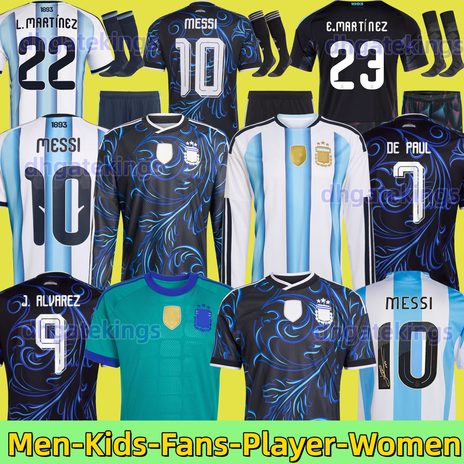 ArgentinaS World Cup soccer Jerseys 26 27 MARADONA J. ALVAREZ FC Men Kids football shirt MESSIS Jersey DE PAUL Garnacho 2026 long sleeves Signed Nico Paz kit