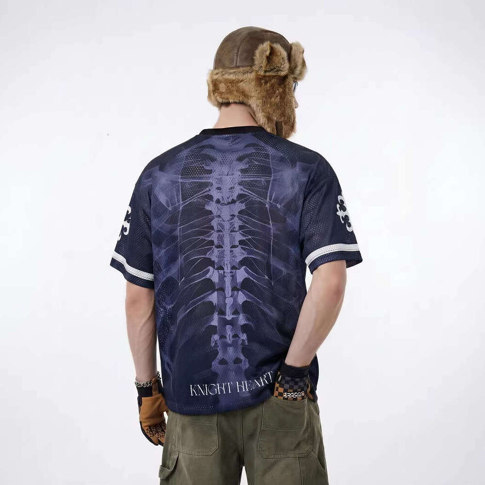 Men's Clothing | X-Ray Skeleton Digital Jersey 26 Spring/Summer New Street Style Breathable Dark Print Short-Sleeve T-Shirt Luanyun