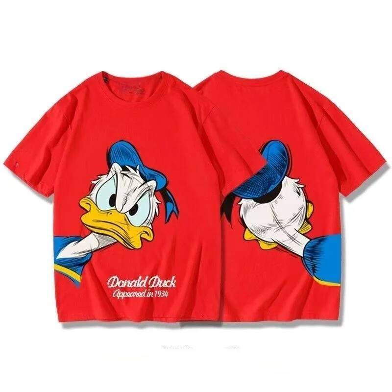 Summer Children Boy Clothes Disney Donald Duck Cartoon Double Sided Printing T-shirts Fashion Girls Short Sleeve Crew Neck Top - view 6