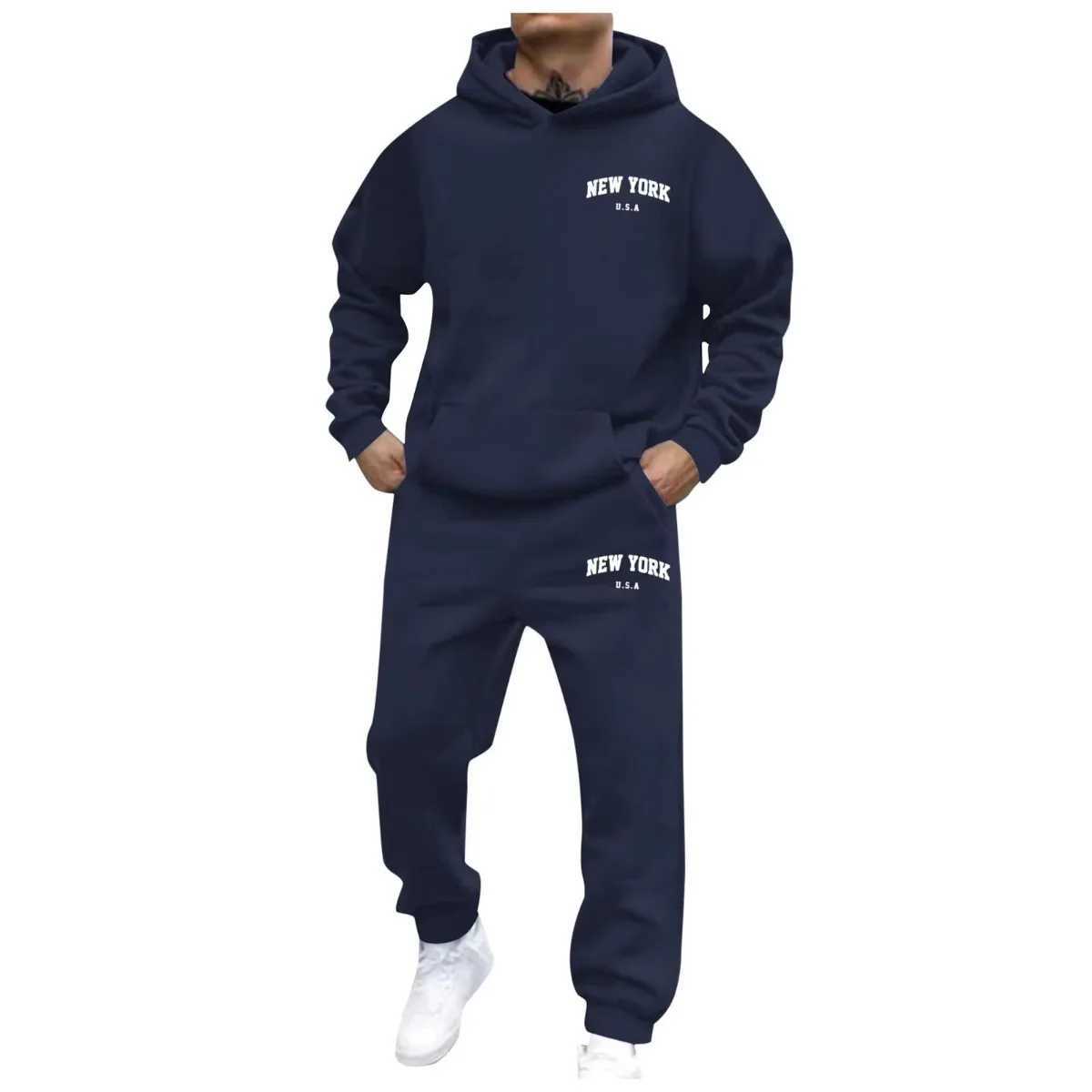 Men Women Autumn Winter Hooded Cotton Pants Set Fashion Casual Letter Printed CottonPants Sports Suit Ensemble M260320