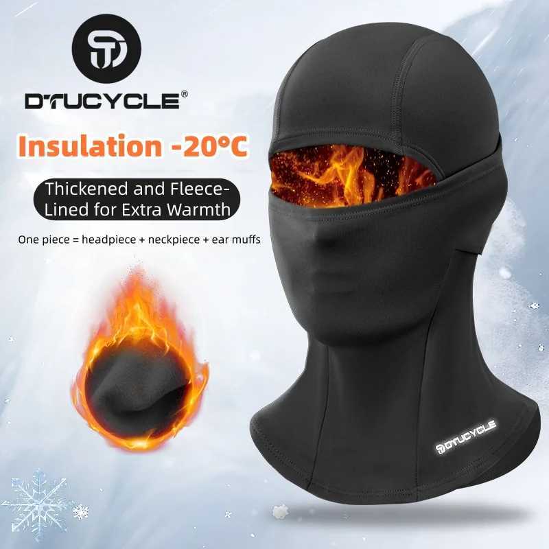 Winter Warm Hood with Fleece-Lined Neck Warmer Thermal Cycling Mask Ski Face Protection Cycling Mask for Men and Women M260320