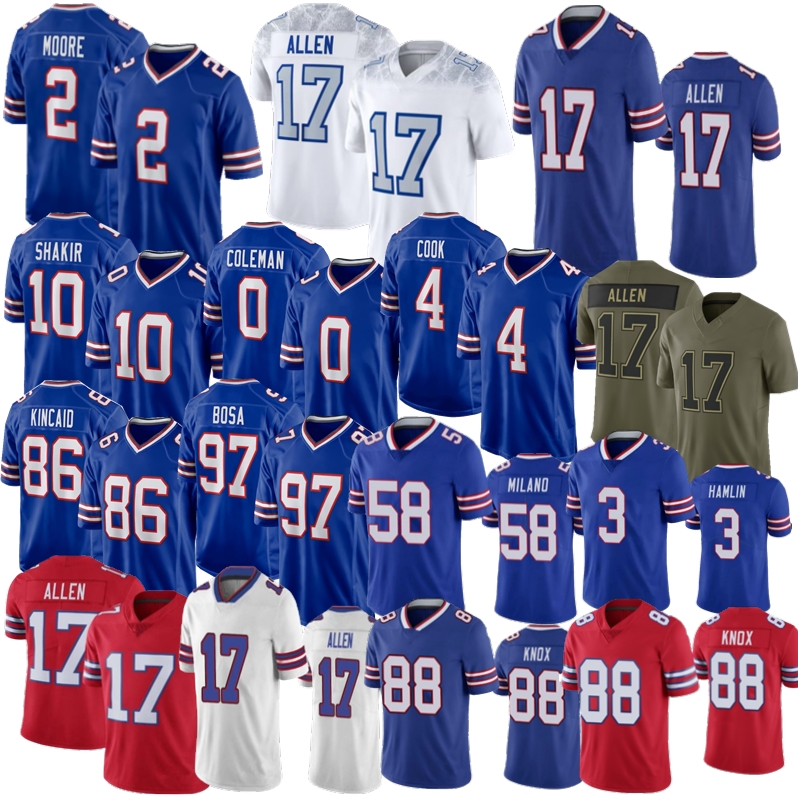 BuffaloS Josh Allen Keon Coleman DJ Moore Football Jersey Billsjesrey Hairston Dalton Kincaid Andreessen Milano Cook Dawson Knox Hamlin Khalil Shakir Dawkins