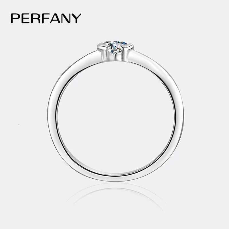 PERFANY 03CT Heart Cut Moissanite Ring for Women S925 Pure Silver Classic Wedding Ring Fashion Jewelry Party Gift H260320 - view 6