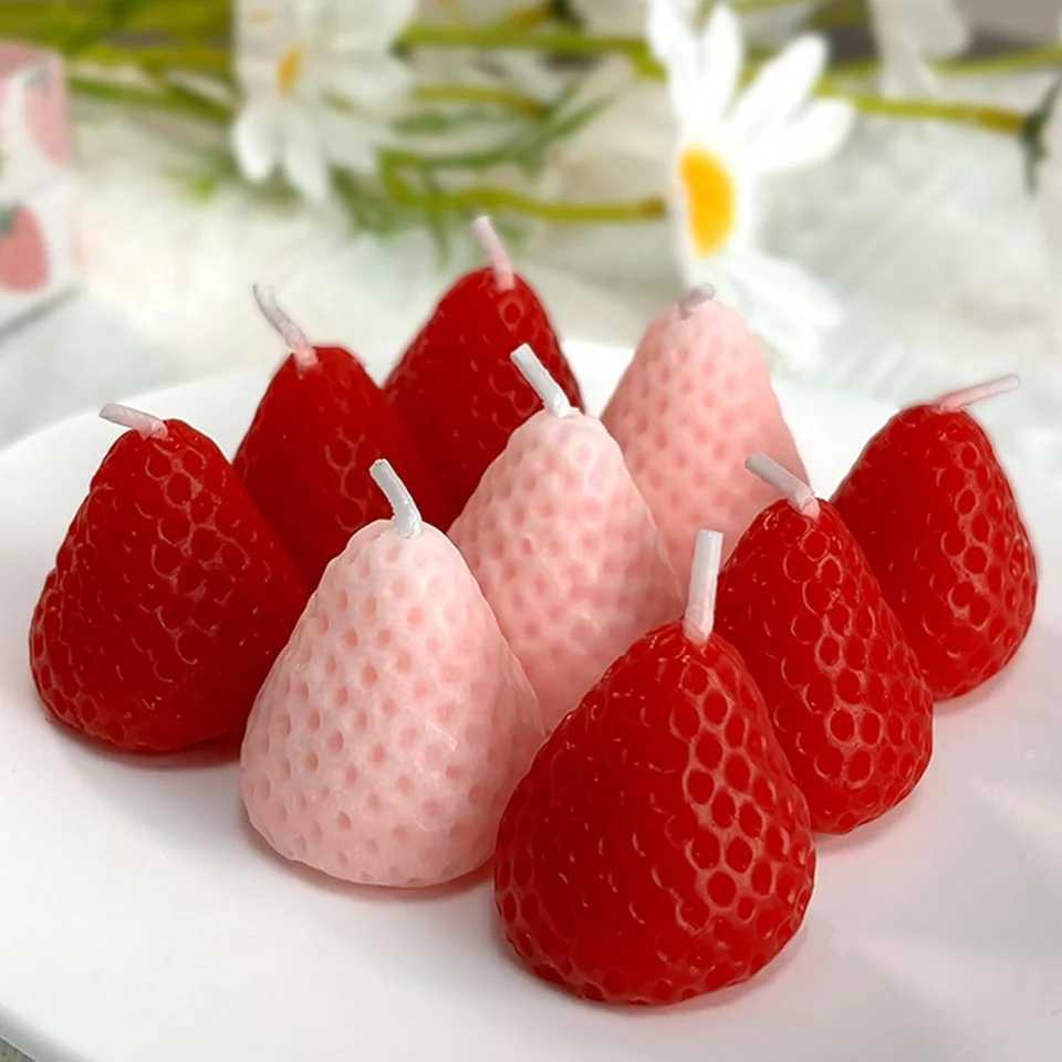 5pcs Strawberries Candles GiftsAromatherapy Candle for Wedding ReceptionsBirthday PartiesHoliday Celebration Supplies H260319
