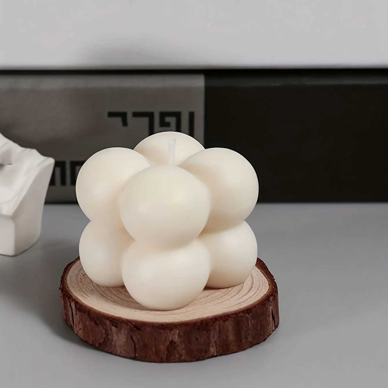 2pcs - Wooden Aromatherapy Candle Tray Minimalist Instagram Style Decorative Decoration Round Candle Base H260319