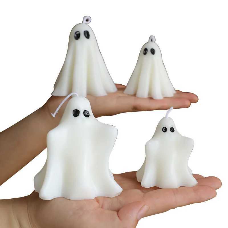 Halloween-Themed Candles White Ghost-Shaped Candles Festive Scented Candles Halloween Gift Atmosphere Decoration H260319
