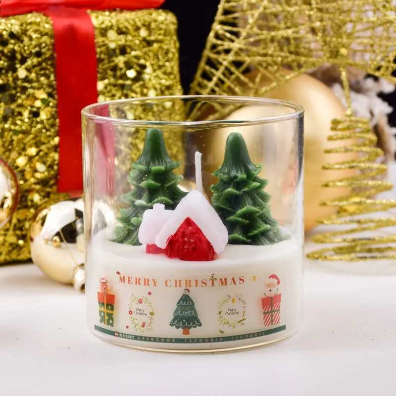 Christmas Tree House Candle Christmas Decorative Candle Festive Tree House Candle Christmas Scented Candle Christmas Gif H260319