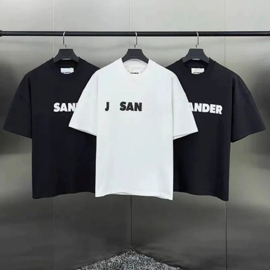Jil Sanders Tshirt Designer Mens T-Shirts Mens Women Letter Couples Simple Style Short Sleeve Casual Streetwear High Quality Tops SIZE Shirt
