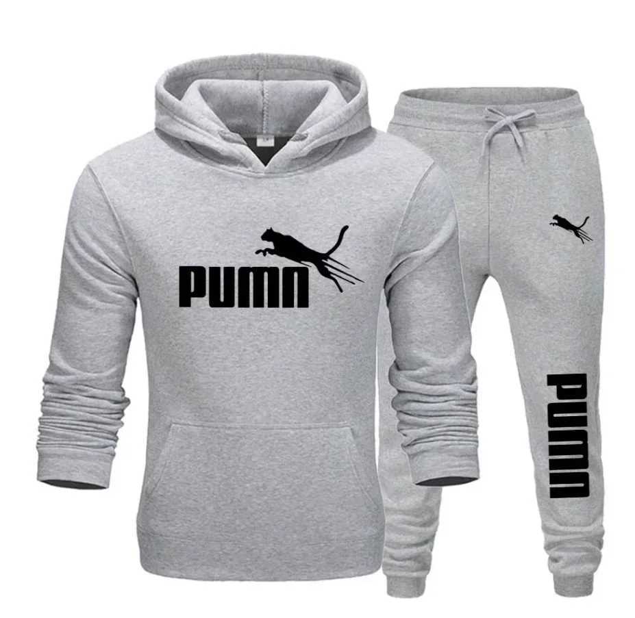 A new autumn and winter fashion fitness jogging casual sportswear set featuring a two-piece hooded sweatshirt and long pants M260320